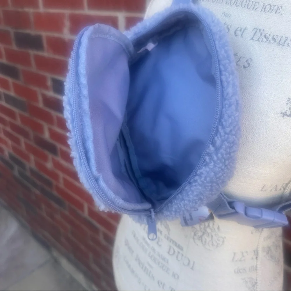 Cozy Blue Sherpa Crossbody Bag